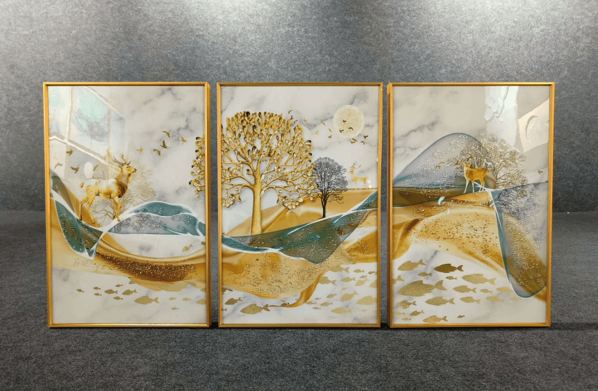 Modern Crystal Painting Set of 3 Style 11